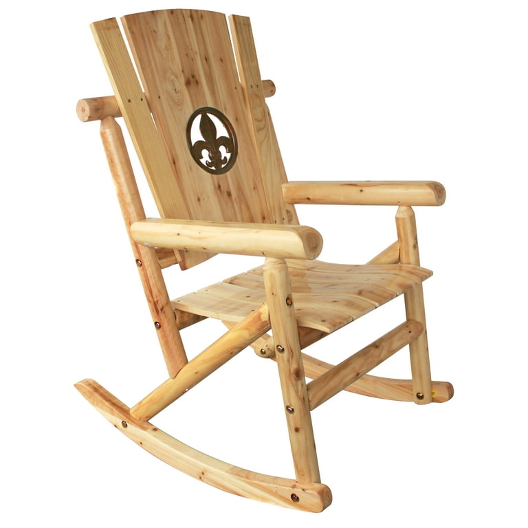 Wooden fleur de online lis rocking chair
