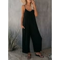 thumbnail image 3 of Dokotoo Women's Black Jumpsuits Loose Sleeveless Adjustable Strap Long Romper with Side Pockets Size 2X-Large US 18-20, 3 of 7