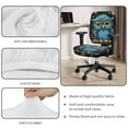 thumbnail image 7 of SCRAWLGOD Blue Owl Stars Breathable Computer Office Chair Cover Stretch Comfortable Boss Chair Slipcovers Universal Removable Desk Chair Seat Protector, Set of 2, 7 of 7