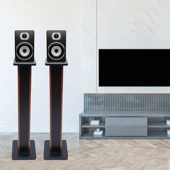 35.4" Wooden Bookshelf Speaker Stand, Freestanding Column Studio Monitor Stands for Home
