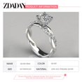 thumbnail image 4 of ZDADAN 925 Sterling Silver AAA White Cubic Zircon Ring For Women Wedding Jewelry Party Gift, 4 of 4