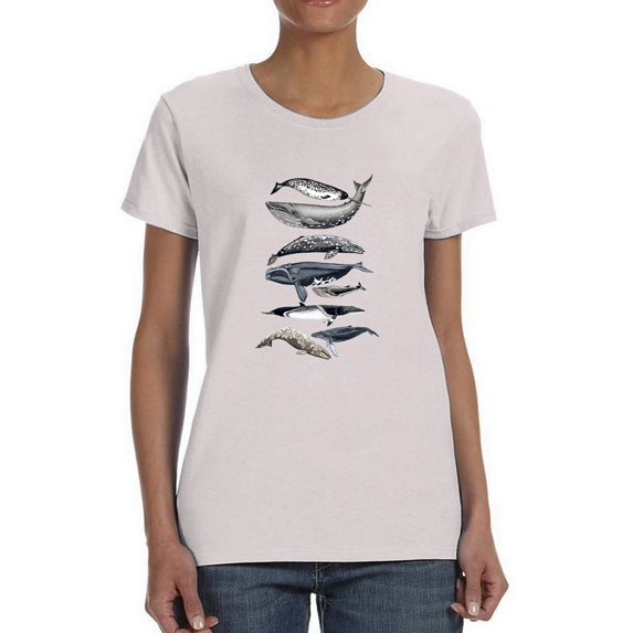 Whale Display Ii. T-Shirt Women -Naomi McCavitt Designs, Female Small
