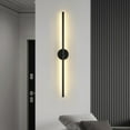 thumbnail image 4 of Ozarke Modern Minimalist Round Wall Sconce LED Indoor Wall Mount Lighting Fixtures 35.5 inches - Warm 3000k / Hardwired / Black, 4 of 6