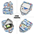 thumbnail image 5 of FORMRS Mini Backpack Purse for Women Quilted Travel Daypack Casual Shoulder Bag, Orange Sailboats, 5 of 7