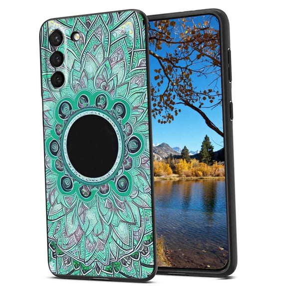 Compatible with Samsung Galaxy S21+ Plus Phone Case, Mandala-18 Case Men Women, Flexible Silicone Shockproof Case for Samsung Galaxy S21+ Plus