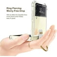 thumbnail image 5 of case for Samsung Z Flip 4 Case, Galaxy Z Flip 4 Clear Case with Ring Stand Protective Cover for Samsung Galaxy Z Flip 4, Bright Black, 5 of 7