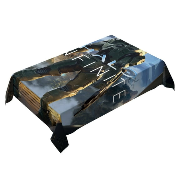 Halo-theme square tablecloth has an iconic print, fits most tables, and is easy to care for perfect gifts for fans friends and family，55" x 71"（140*180cm）