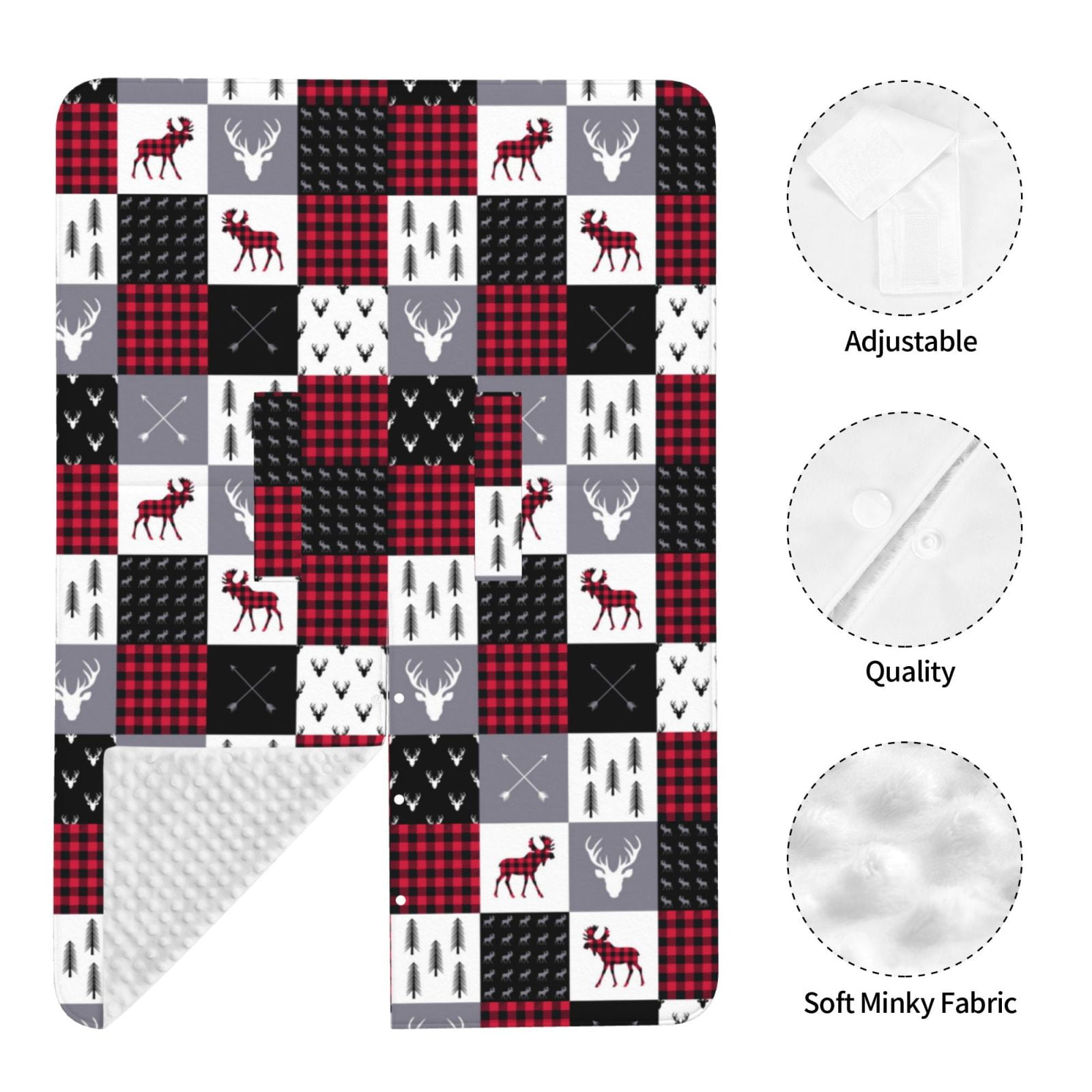 Car Seat Cover Baby - Buffalo plaid Elk arrows deer moose Breathable Infant Car Seat Cover for Baby Carseat, Lightweight Comfort Baby Essentials Must Haves Newborn Stuff for Girl Boy