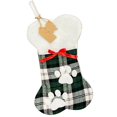thumbnail image 1 of Bas de Noël en Forme d'Os Plaid Grand Animal de Compagnie Bas Arbre Suspendu Décoration, 1 of 10