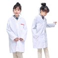 thumbnail image 1 of Bata de laboratorio blanca para niños, manga larga, traje de actuación para médico de escuela primaria, jardín de infantes, bata de laboratorio blanca rosa, 1 of 4