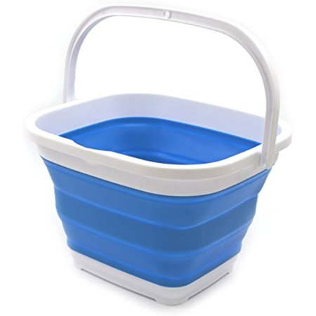 Sammart Set Of 2 - 10L (2.6 Gallon) Collapsible Rectangular Handy Basket / Bucket (2, Blue)