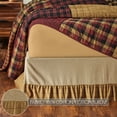 thumbnail image 3 of VHC Brands Connell Rustic Farmhouse Burlap Windowpane Plaid Ruffled King Bed Skirt Burgundy Tan 78x80x16, 3 of 4