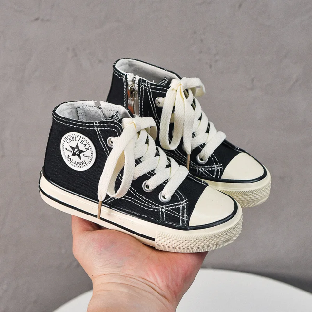 Zapatos de lona para niños, calzado informal de alta calidad para niños y niñas, fondo suave, bola blanca para bebé, versión coreana, primavera y otoño, 2024