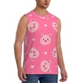 thumbnail image 2 of Fotbe Cartoon Pigs and Hearts Men's Camiseta sin Mangas Estampada para Hombres, Playera Casual para Gimnasio, Entrenamiento, Playa-Large, 2 of 7