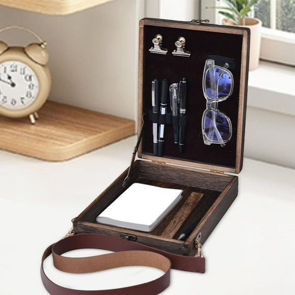 Caja de madera tipo mensajero BLESIY para escritores con bolso de hombro de tendencia