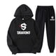 thumbnail image 4 of Conjunto de ropa deportiva para hombre y mujer, sudadera con capucha y pantalones con cordón, ropa deportiva de otoño, 2 piezas, 4 of 4