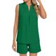 thumbnail image 3 of Camiseta de Manga Corta con Cuello en V para Mujeres con Pantalones Cortos de Bolsillo, Pantalones Casuales Y el Conjunto Superior para las Mujeres, 3 of 5