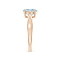 thumbnail image 2 of ANGARA Natural Tapered Shank 1 ct Aquamarine Ring with Diamond Accents in 14K Rose Gold for Women (Size-8x6mm) | March Birthstone, Anniversary, Jewelry Gift for Women | Natural Aquamarine Ring, 2 of 7