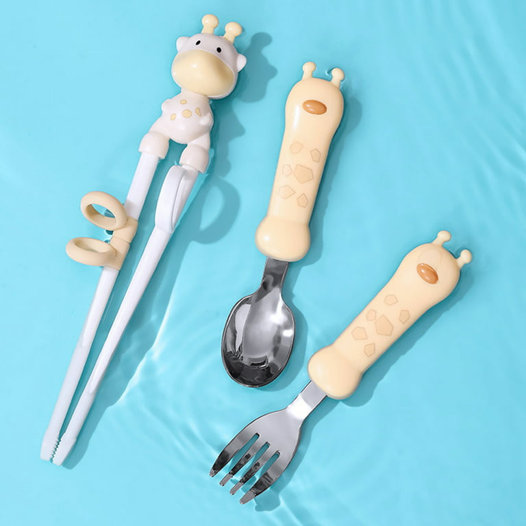Personalised Kids Cutlery Set Stainless Steel Flatware 4pcs Set Tableware Toddler  Utensils in Presentation Box With Symbol and Child's Name 