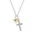 thumbnail image 2 of Delight Jewelry Goldtone Large February - Purple Crystal Heart Everlasting Love Engraved Cross Zoey Necklace, 28", 2 of 4