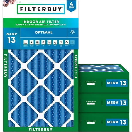 

Filterbuy 16x32x4 MERV 13 Pleated HVAC AC Furnace Air Filters (4-Pack)