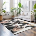 thumbnail image 3 of 5'x7' Area Rugs, Funny Cows Indoor Outdoor Area Rug for Living Room Bedroom, Retro Country Animals Floral Wreath Farmhouse Beige Washable Bathroom Rugs Kitchen Floor Carpet Mats Home Decor Aesthetic, 3 of 8