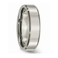 thumbnail image 4 of Ladies Chisel 6mm Titanium Wedding Band Ring with Beveled Edge, 4 of 7