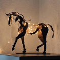 thumbnail image 1 of Rustic Standing Horse Statue, Horse Metal Statue, Gift For Horse Rider, Horse Sculpture Metal Led Animal Sculpture Home Restaurant Decoration Housewar, 1 of 3
