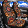 thumbnail image 3 of HUISEFOR Mandala Floral Car Seat Cover Breathable Soft Car Seat Covers Protector Elastic Polyester Cars Accessories Washable Universal Fit for Most Sedan SUV 2 Pack, 3 of 7