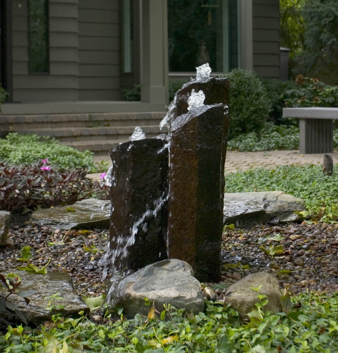 Aquascape Outdoor Fountain Columns, Mongolian Basalt Stone, 24", 30", 36" (3 Pack)