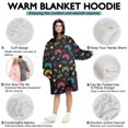 thumbnail image 5 of Wearable Oversized Blanket,Blue Controllers Games Icons Black Pattern Wearable Blanket Hoodie for Adults,Cozy Hooded Blankets with Super Pockets,Super Warm Fuzzy Pullover for Women & Men, 5 of 6