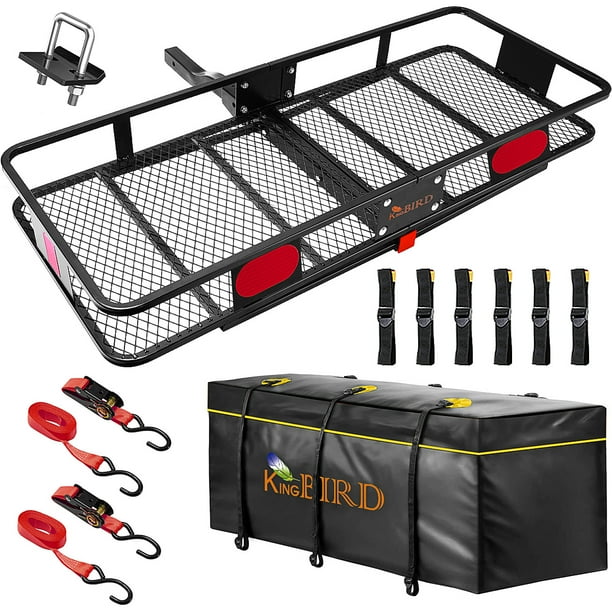 KING BIRD Upgraded 60" x 24" x 6" Hitch Mount Folding Cargo Carrier