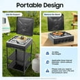 thumbnail image 6 of 4 Burners Propane Grill Gas Stove, Outdoor Portable Gas Stove Patio Burner Manual Ignition Camping Stove Standup Grill with 2 Tiers Stand and Wind Blocking Cover for Home Use (Black), 6 of 9