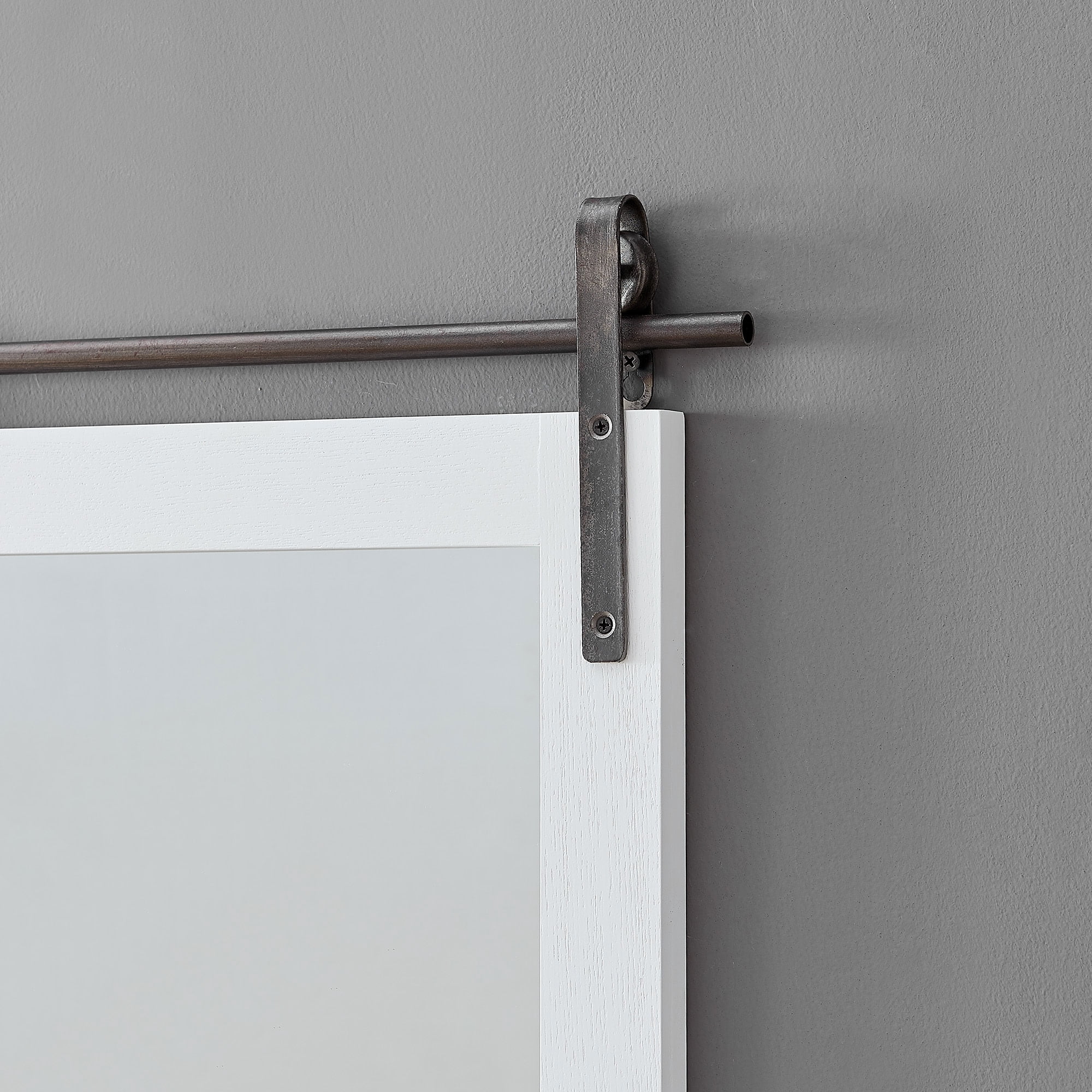 FirsTime & Co. White Ingram Barn Door Wall Mirror With Shelf, Farmhouse, Rectangular, 19.75 x 4.5 x 24.75 in