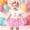 c-466Pink201, variant on MEZZALL Child Adorable Birthday Dress For Girls Skirt And Cozy Romper Outfit Sets For First Birthday Celebration Round Neck Breathable Short Sleeve Clothes Sets