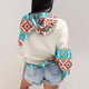 thumbnail image 5 of Sudadera con estampado geométrico para mujer Costura con capucha Impreso Tops sueltos Blusa Pompotops  gfhjh12616, 5 of 8