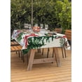 thumbnail image 2 of Outdoor Tablecloth with Umbrella Hole and Zipper, Beige Snowman Christmas Rectangle Table Cloth 60x102 Inch Waterproof Tablecloth, Xmas Tree Snowflake Winter Birds Picnic Table Cover for Patio, 2 of 7