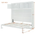 thumbnail image 4 of Harper & Bright Designs Wood Queen Size Murphy Bed Wall Bed with Top Cabinets & Wine Rack, Murphy Bed Chest Cabinet Bed Platform Bed, White, 4 of 18