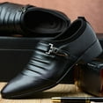 thumbnail image 2 of Dakaela Mens Dress Shoes Modern Classic Slip on Oxfords Casual Business Wedding Work Loafers Black 6.5, 2 of 5