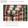 Christmas Reindeer on Red Green Checked Plaid Soft Area Rug for Living