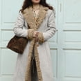 thumbnail image 7 of jtjvou Long Winter Coats for Women Faux Suede Leather Shearing Jacket Fuzzy Lined Trench Coat Business Casual Overcoat Beige XXXL, 7 of 7