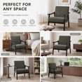 thumbnail image 5 of HOQBN Modern Armchair with High Back,Upholstered Living Room Chairs with Solid Wood Legs,Leisure Reading Chair for Living Room, Bedroom,Green, 5 of 8