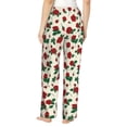 thumbnail image 3 of Goofa Rose Flowers Printed Soft Pajama Pants for Women, Wide Leg Comfy Casual Lounge Yoga Pants-Small, 3 of 9
