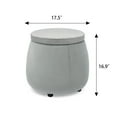 thumbnail image 4 of Homebeez Velvet Round Storage Ottoman, Footrest Stool With Removable Lid For Furniture Home Decoration,Gray 17.5"D x 16.9"H, 4 of 6