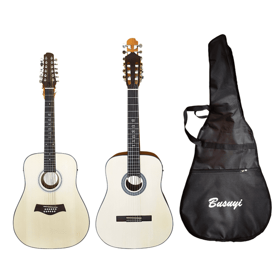 6 String Classical 12 String Acoustic Double Neck, Double Sided Busuyi Guitar 2023 NPT (Left Hand)   Bag