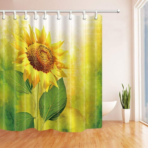 ARTJIA KOTOM Sunflower Splashing Sunflowers in Yellow Polyester Fabric ...