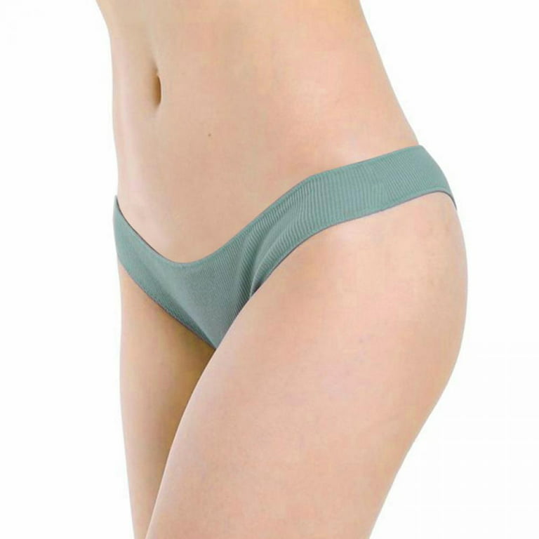 3-Pack Women Sexy Ribbed Thongs Low-waist Underwear Female T-back Briefs  Breathable Underwear Lingerie