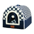 thumbnail image 2 of Casita acogedora para perros pequeños, nido para dormir para gatos y perros, extraíble y lavable, cerrada. Azul marino grande, 2 of 9