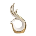 thumbnail image 2 of Esquirla Art Ceramic Statue Sculpture Unique Figurine Home Table Decoration Home Decor for Dining Room Office Porch Party Shelf White gold, 2 of 8