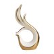 thumbnail image 2 of Estatua de cerámica de arte abstracto para decoración del hogar, estantería, comedor y sala de estar. Oro blanco, 2 of 9